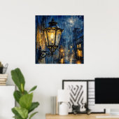 Durchtränkte Laterne - Pastell-Impressionistischer Poster (Heimbüro)
