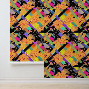 Durchwirkte Blütenmuster Tapete