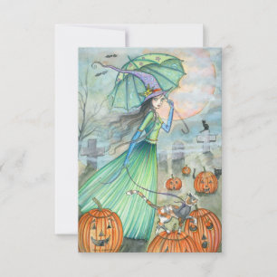 Durchzug an Halloween-Postkarte Karte