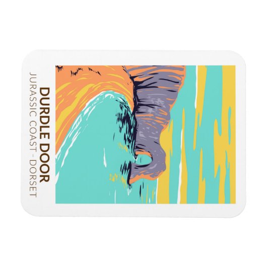 Durdle Door an der jurassischen Küste in Dorset En Magnet (Horizontal)