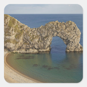 Durdle Door Arch, Jurassisches Küstenwelterbe 3 Quadratischer Aufkleber