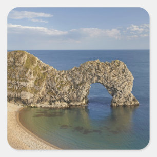 Durdle Door Arch, Jurassisches Küstenwelterbe Quadratischer Aufkleber