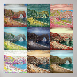Durdle Door, Dorset, England Collage Poster