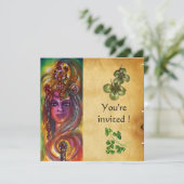 DURENDAL, St Patrick's Day Party, braunes Pergamen Einladung (Stehend Vorderseite)