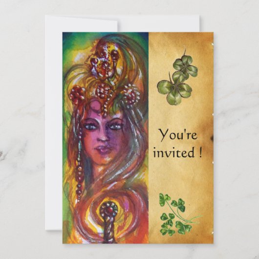 DURENDAL, St Patrick's Day Party, braunes Pergamen Einladung (Vorderseite)