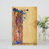 DURENDALE ANTIQUE ROTE BLUE FLORAL PARCHMENT BRIEFPAPIER (Stehend Vorderseite)