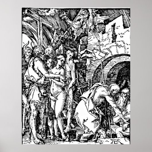Durer Etching Abstieg in die Hölle Poster (Vorne)