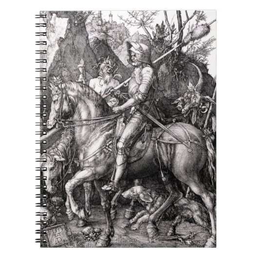 Durer Knight Death and Devil Notebook Notizblock (Vorderseite)