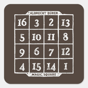 Durer Magic Square Math Nerd Quadratischer Aufkleber