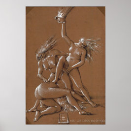 Dürer - Neujahrsgrüße mit drei Hexen Poster