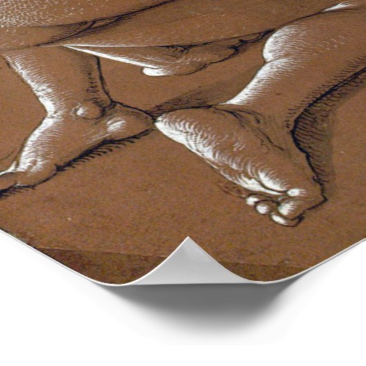 Dürer - Neujahrsgrüße mit drei Hexen Poster (Ecke)