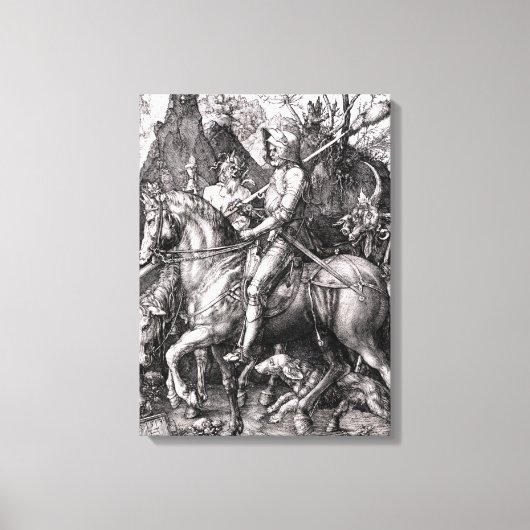 Durer Ritter Tod und der Teufel Leinwanddruck (Vorderseite)