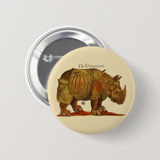 Durer's Rhinoceros Button (Vorne & Hinten)
