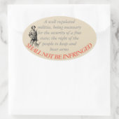 dürfen nicht verletzt werden ovaler aufkleber (Tasche)