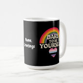 Dürfen Sie sich selbst Autismus Bewusstsein Rainbo Kaffeetasse (VorderseiteRechts)