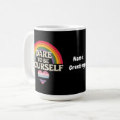 Dürfen Sie sich selbst Autismus Bewusstsein Rainbo Kaffeetasse (Vorderseite Links)
