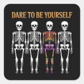 Dürfen Sie sich selbst ein Niedliches LGBT-Pride-G Quadratischer Aufkleber (Vorderseite)