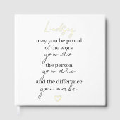 Dürfen Sie stolz auf die Arbeit sein, die Sie dank Gästebuch (Vorderseite)