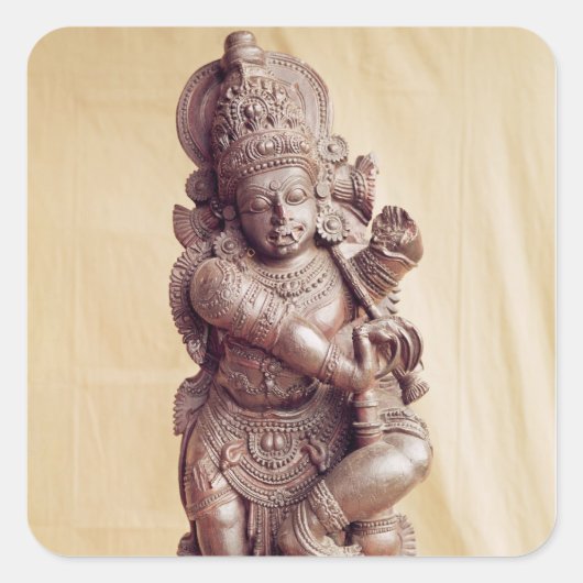 Durga aus Südindien Quadratischer Aufkleber (Vorderseite)