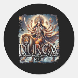 Durga Goddess War Hindu Mythology Devi Shakti Runder Aufkleber