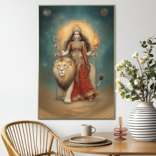Durga Hinduistische Göttin der Stärke und des Schu Poster