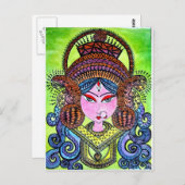 Durga Maa Postkarte (Vorne/Hinten)