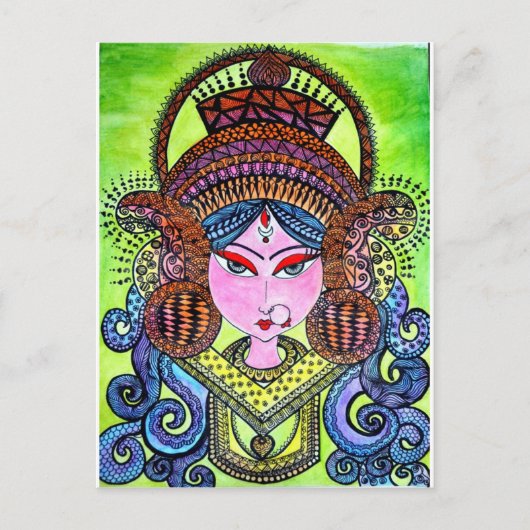 Durga Maa Postkarte (Vorderseite)