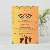 Durga Puja Navratri Bengali Einladung (Stehend Vorderseite)
