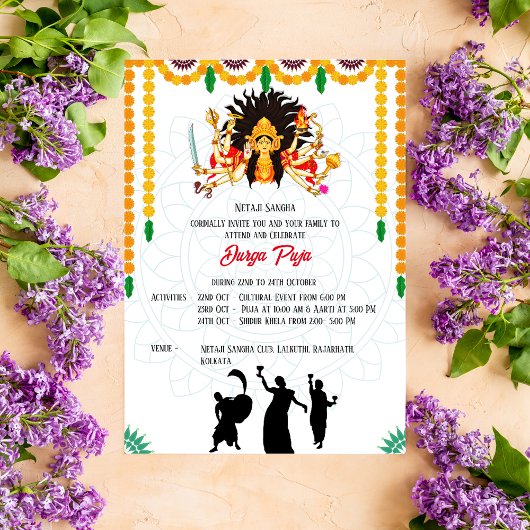 Durga Puja Navratri Bengali Einladung