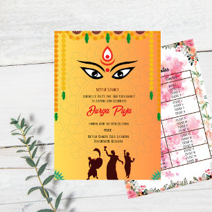 Durga Puja Navratri Bengali Veranstaltungsliste Einladung