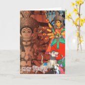 DURGA SHUBHA BIJAYA GREETINGS CARD KARTE (Gelbe Blume)