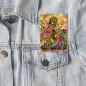 Durga tötet Mahishasura Knopf Button (Insitu)