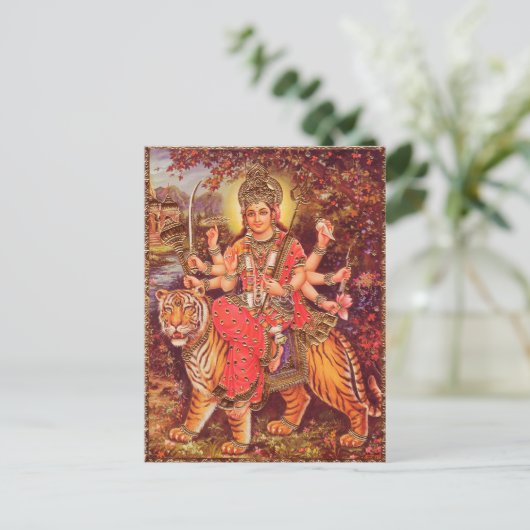 DURGA UND DER TIGER POSTKARTE (Stehend Vorderseite)