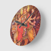 DURGA UND DER TIGER RUNDE WANDUHR (Winkel)