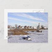 Durgerdam in den Niederlanden im Winter Postkarte (Vorne/Hinten)
