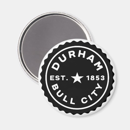 Durham Bull City Date Button Magnet (Vorderseite/Rückseite)