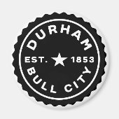 Durham Bull City Date Button Magnet (Vorne)