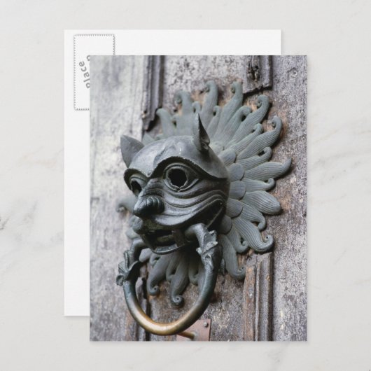 Durham Cathedral Sanctuary Knocker Postkarte (Vorne/Hinten)