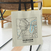 Durham, County Durham City Map Tote Bag Tragetasche