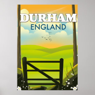 Durham England Reiseplakat Poster