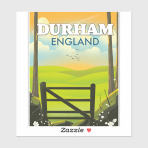 Durham England Reiseposter Aufkleber