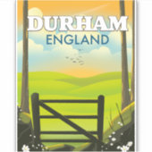 Durham England Reiseposter Aufkleber (Vorderseite)