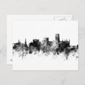 Durham England Skyline Cityscape Black White Postkarte (Vorne/Hinten)