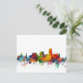 Durham England Skyline Cityscape Postkarte (Stehend Vorderseite)