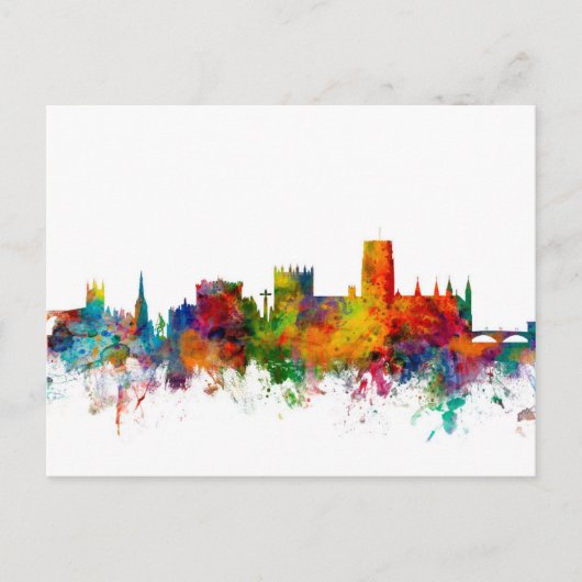 Durham England Skyline Cityscape Postkarte (Vorderseite)