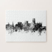 Durham England Skyline Cityscape Schwarz-weiß Puzzle (Horizontal)