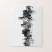 Durham England Skyline Cityscape Schwarz-weiß Puzzle (Vertikal)