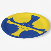 Durham Flag (Landkreis von England, UK) Pappteller (Schrägansicht)