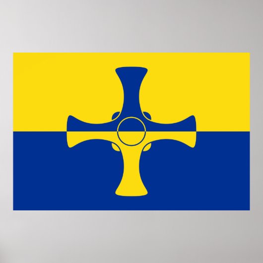 Durham Flag (Landkreis von England, UK) Poster (Vorne)