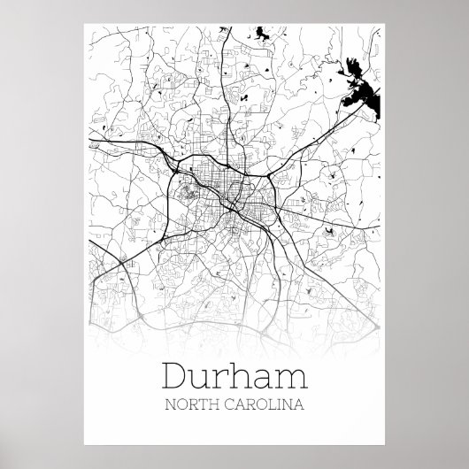 Durham Map - North Carolina - City Map Poster (Vorne)